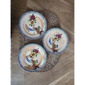 Noritake Antique Hand Painted Desert Plate Canary On Flower Branch Gold Trim 7 5